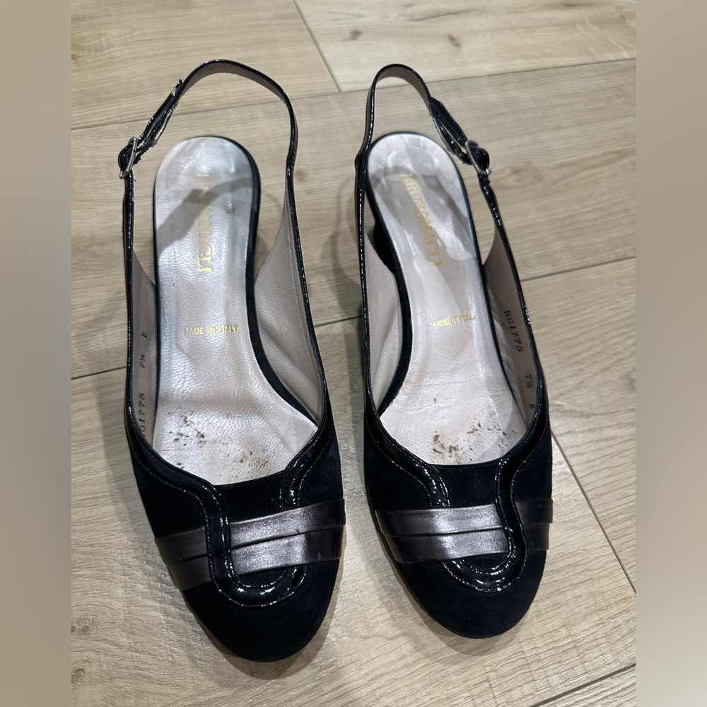 Bruno Magli size 7.5 Elegant Black Slingback Women's Shoes
